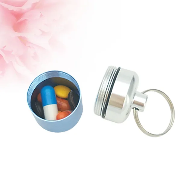 Portable Pill Box Container Mini Aluminium Pill Case Carry Bottle Case Hearing Protection Pocket Earplugs Box Keychain Outdoor 2