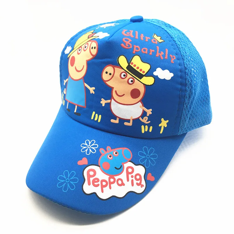 Новинка Peppa шапка со Свинкой дышащая Солнцезащитная шляпа летняя бейсбольная сетка Кепка аниме персонаж мультфильма подарок для мальчиков и девочек - Цвет: 2