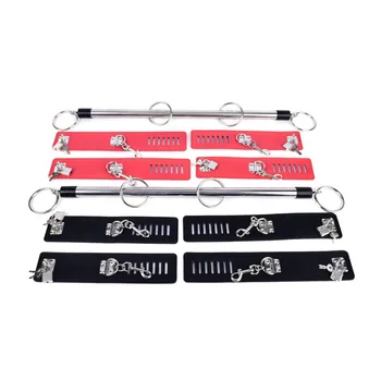 Women Slave Metal Spreader Bar Hand Cuff Ankle Cuffs Mouth Gag BDSM Sex Game Role Play Restraint Adult Bondage Accessory Sex Toy 4