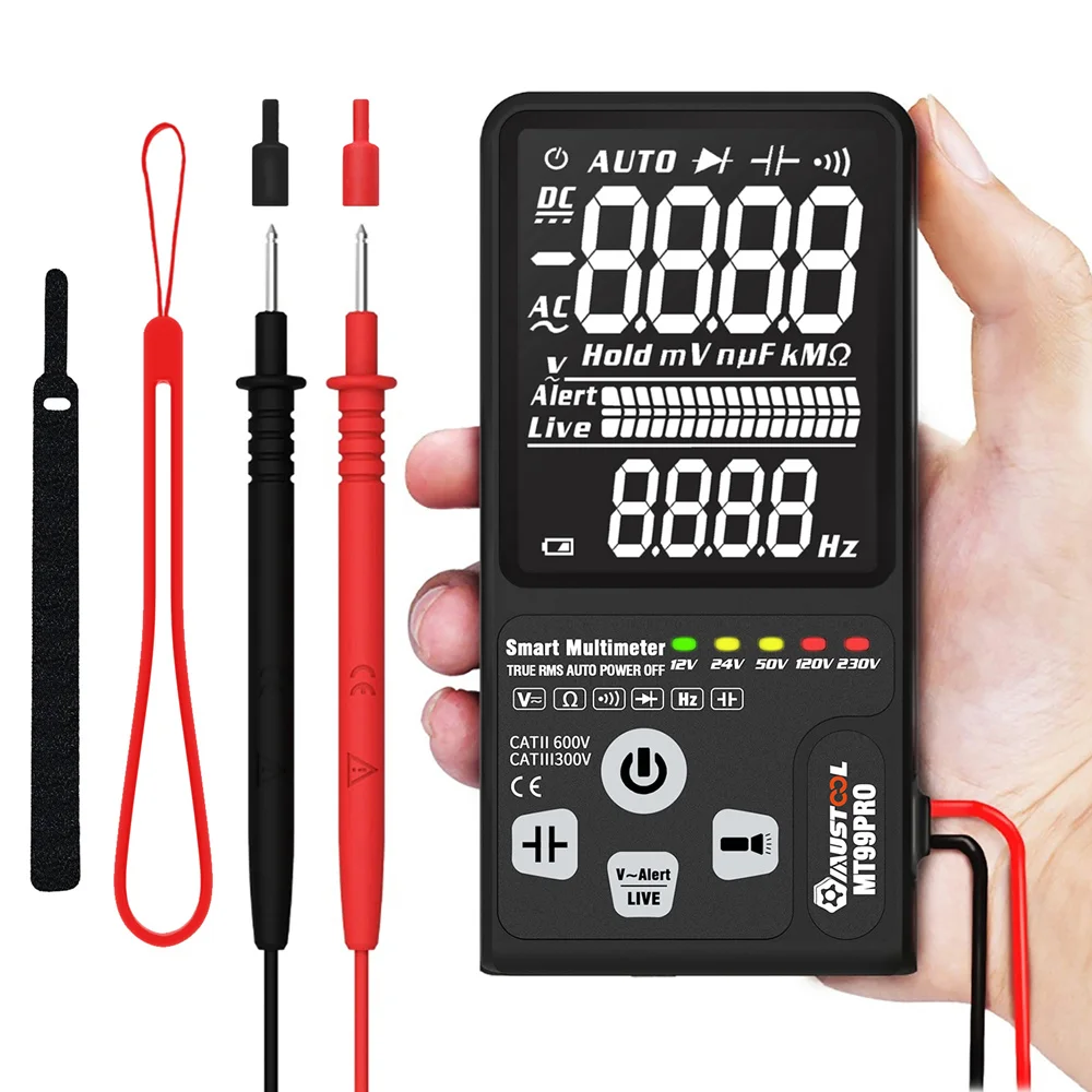 MUSTOOL MT99PRO двойной режим обнаружения напряжения Интеллектуальный RMS мультиметр индикатор полностью Автоматический диапазон ультра-большой EBTN ЖК-экран