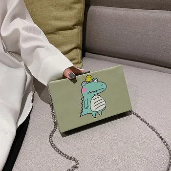 

Cute Mini Women's Bag Box Shape Chain Shoulder Bags 2020 New Style Cartoon Handbags Fashion All-match Messenger Crossbody Bag