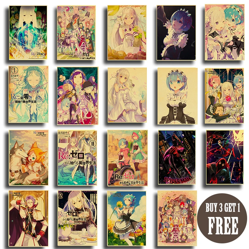 

ReLife in a Different World from Zero Re Coated Paper Poster Cafe Creative Wallpaper Interior Decoration