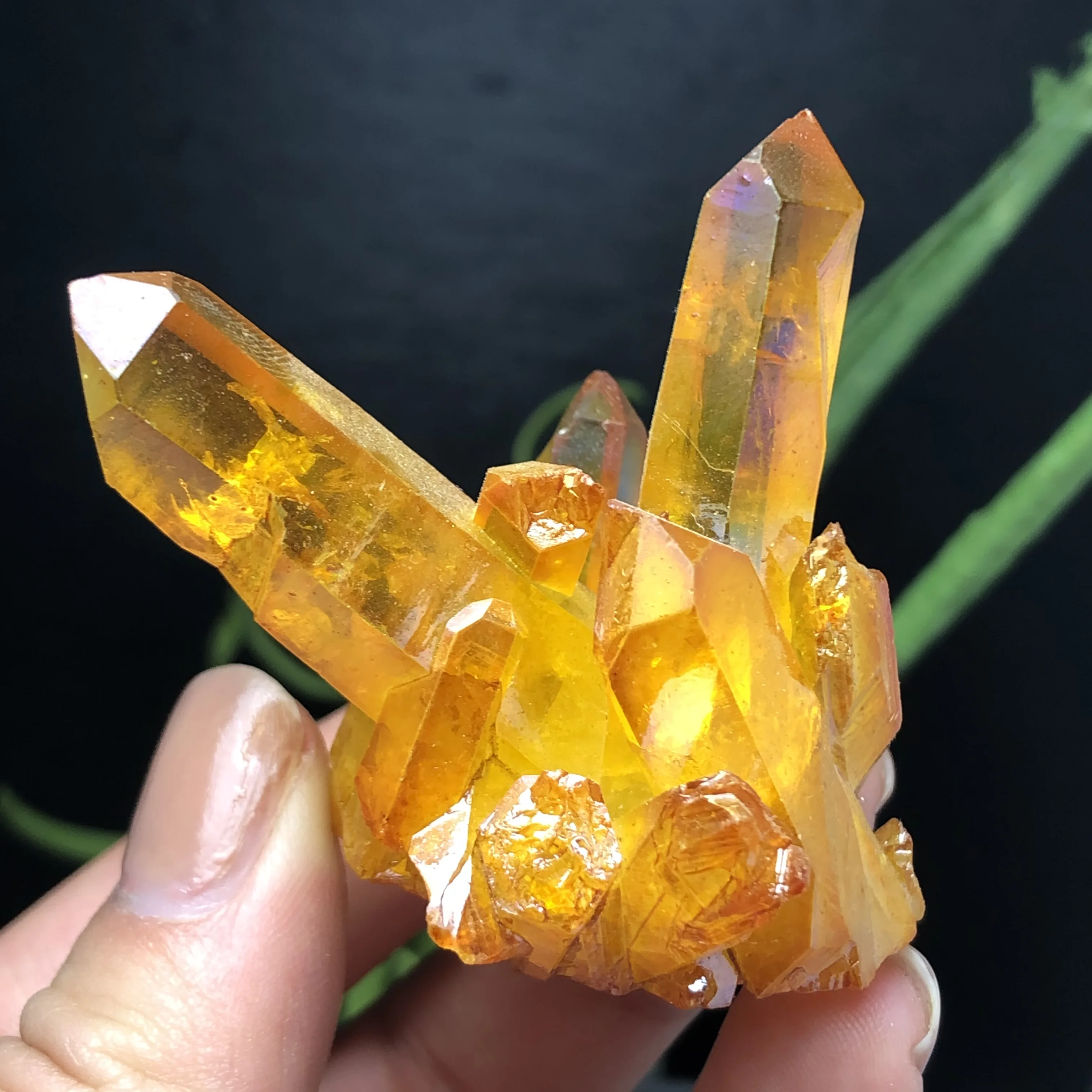 Красивый кристаллический кластер Aura Angel Titanium образец кристалла кварца минералы