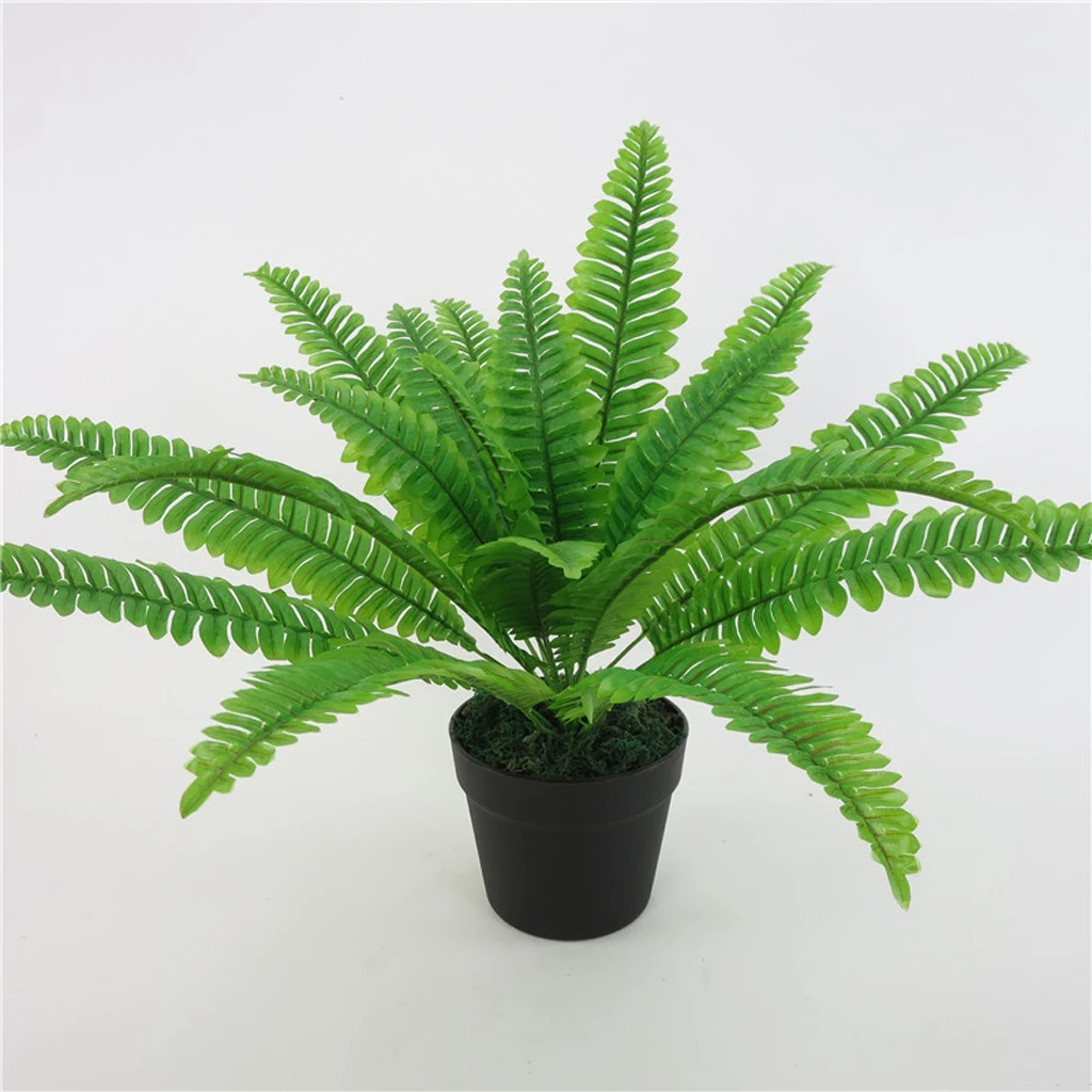 1 Branch of Artificial Long Stem Fern Leaf  58cm Tall Artificial Greenery Decoraetive Floral Wall Decor, Tabletop Potted Plants