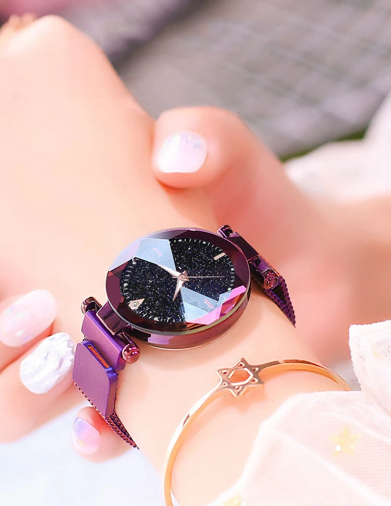 Лидер продаж женские часы с магнитной пряжкой звездное небо светящиеся Роскошные женские кварцевые часы подарок часы Relogio Feminino Zegarek Damski