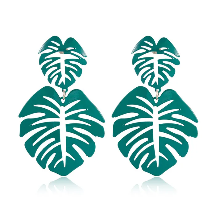 Летние модные кокосовые полые висячие серьги с пальмовыми листьями серьги-капли