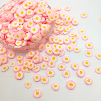 

20g/lot 5mm Pink Daisy Round Flower Polymer Clay Colorful for DIY Crafts Tiny Cute plastic klei Mud Particles