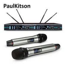 Paulkitson EU9200 prawdziwa różnorodność cyfrowy bezprzewodowy system mikrofonowy profesjonalne wykonanie mikrofon UHF podwójny kanał MIC tanie tanio Mikrofon ręczny Mikrofon dynamiczny Mikrofon do karaoke Zestawy z wieloma mikrofonami CN (pochodzenie) Hiperkardioidalna