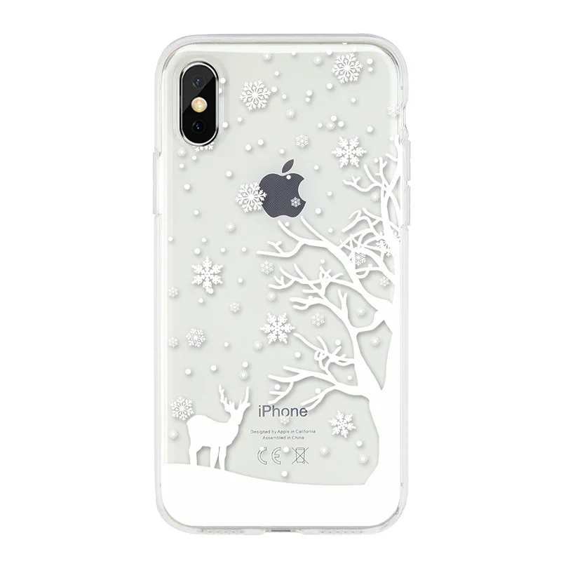 Мягкий силиконовый чехол со снегом для iPhone 11 Pro Max X XS чехол для Max XR Рождественская елка снежинка чехол для iPhone 6 6S 7 8 Plus оболочка - Цвет: 3