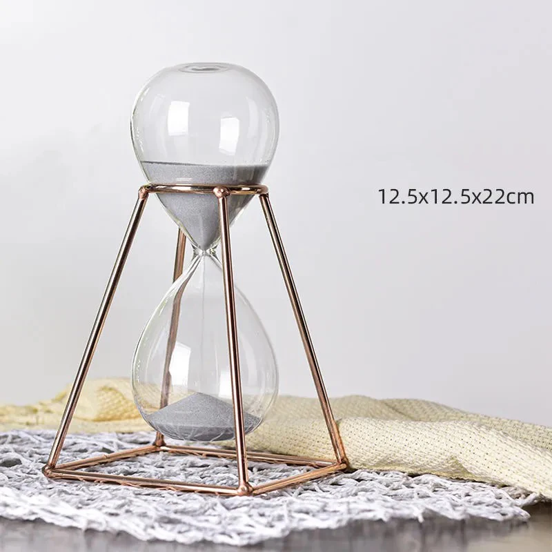 Metal 30 Minutes Hourglass Timer Modern Art Ornament Glass Timing Hourglass Creative Office Living Room Desktop Home Decoration 5
