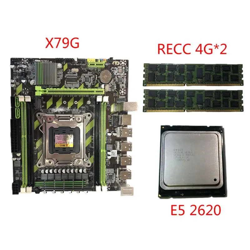 X79G Motherboard LGA 2011 DDR3 Mainboard with M.2 Interface E5 2620 CPU
2x4G Memory Card for In-tel Xeon E5 Core I7 CPUs