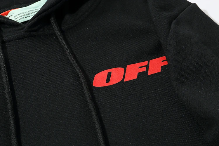 Ограниченная серия замок 19ss Off-White OW для мужчин и женщин Осень Зима хлопок мода уличная куртка с капюшоном Толстовка
