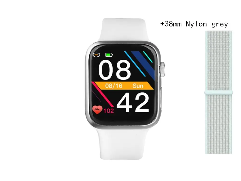 white and Nylon Умный Браслет P20, 1,3 дюймов, цветной, пульсометр, кровяное давление, трекер для здоровья человека, водонепроницаемые часы, универсальные, Apple, 40 мм, ремешок PK P70 - Цвет: white and Nylon