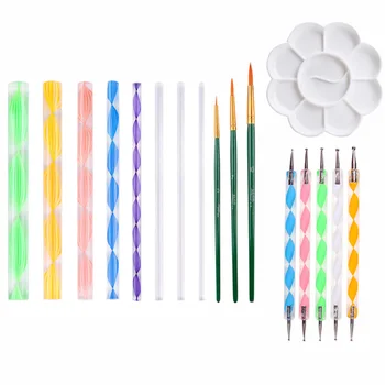 

17pcs/set DIY Carving Dotting Painting Tools Nail Rock Clay Sculpting Coloring Art Drawing Craft Mandala Stencil Combined