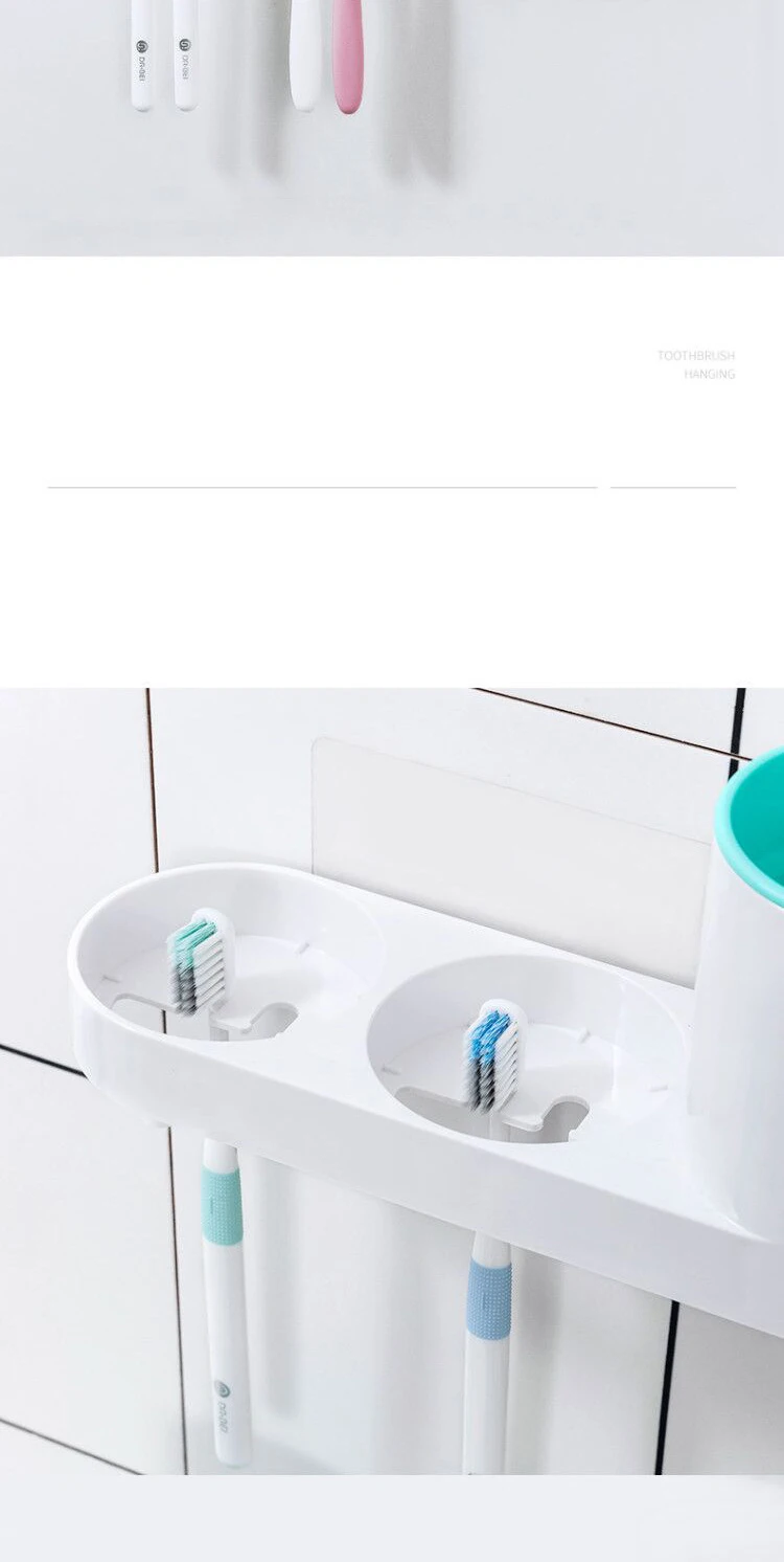 2 Color Toothbrush Holder Toothpaste Dispenser Wall Mount Electric Toothbrush Storage Box Bathroom Accessories Shaver Holder