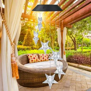 

Creative Wind Bell Light Star Hanging String Lights Garden Home Heart Wind Chime Light Fashion ABS/PVC Waterproof Spinner