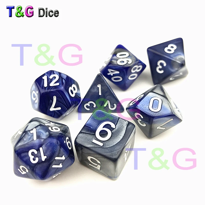 Специальные крутые кости наборы 7 шт./компл. RPG E Dnd куб игра микс Цветные Кубики для
