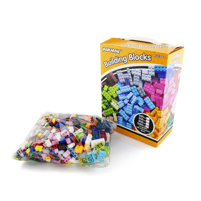 MARUMINE 1000 шт Строительные Кирпичи совместимы с Decool Enlighten Blocks Pixel Cube опорная пластина модель игрушки для детей подарок - Цвет: Color Box Package