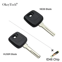 Ключ-транспондер Okeytech с чипом ID48 для VOLVO S60 V40 S60 S80 XC90, без выреза, с пустым лезвием, сменный брелок