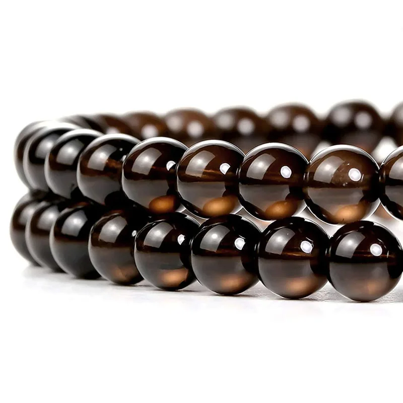 Оптовая продажа коричневый кварц Бусы чай с украшением в виде кристаллов Камень