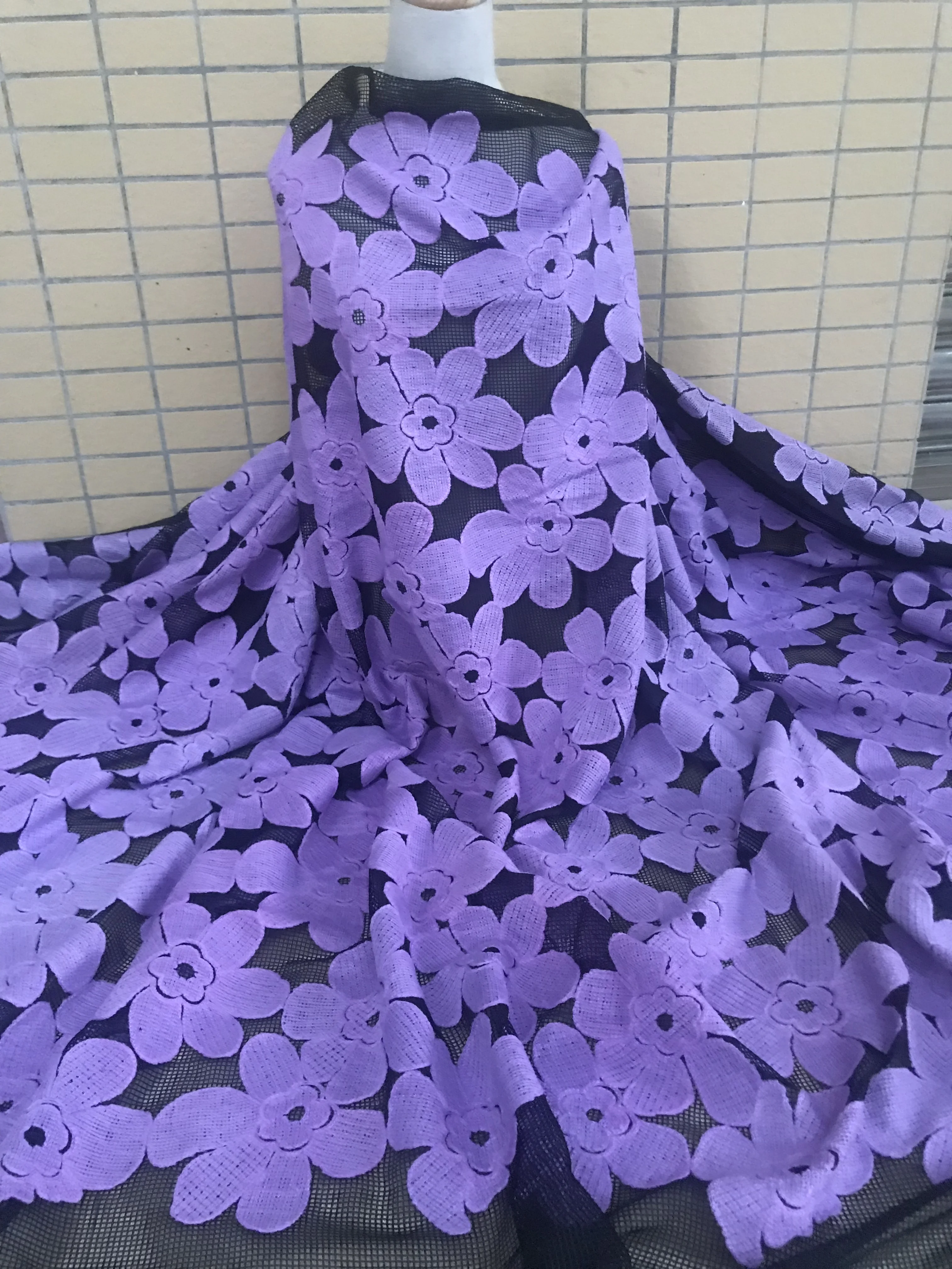 

Beautiful lace fabric Fashionable L-91687 french net fabric for dress