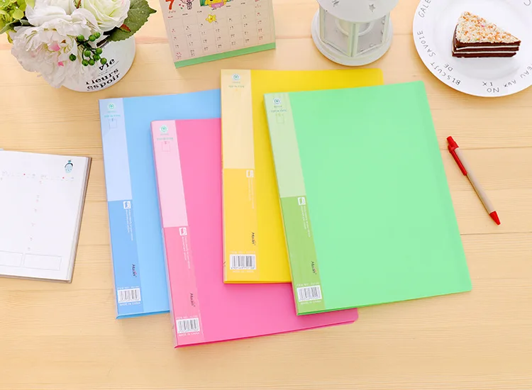 Folder A4 Transparent Insert Info Booklet Multilayer Loose-leaf Bag Students Test Paper Collection Clip Certificate Conference S