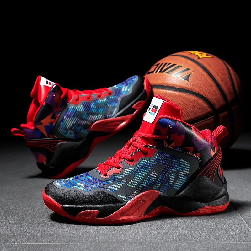 Men Shoes Basketball-Shoes Cushioning-Light Couple High-Top Outdoor Sports Breathable