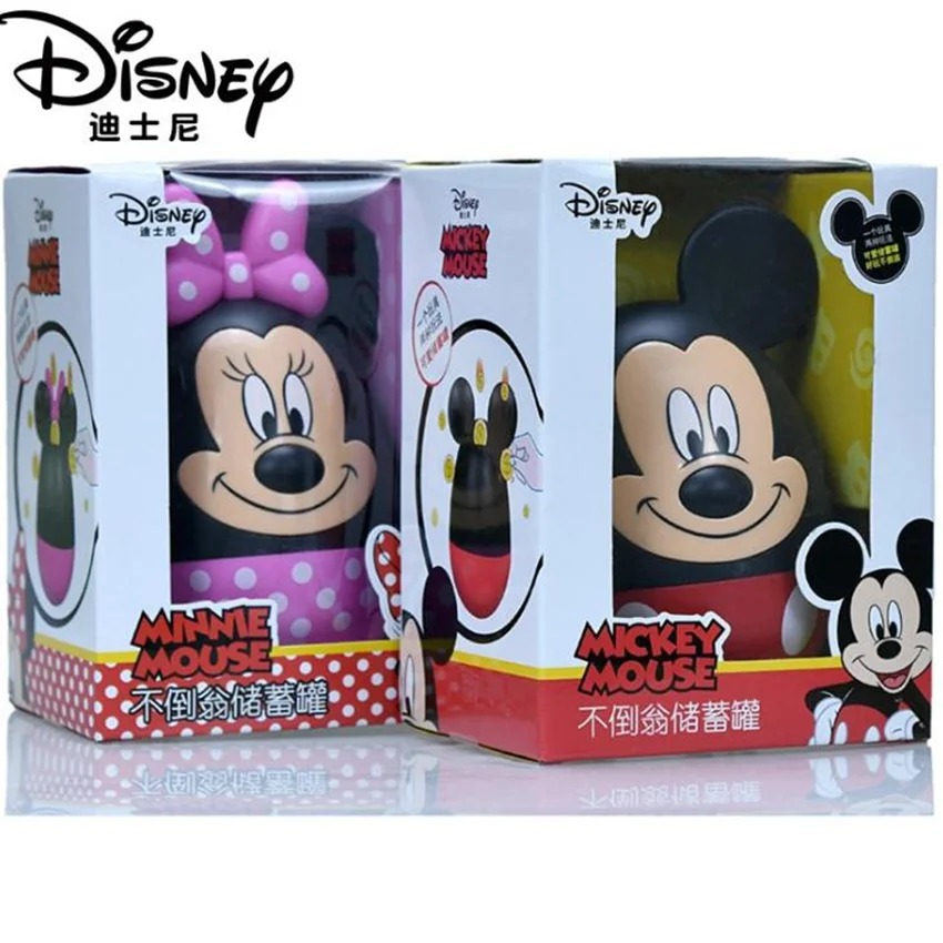 astounding  New Disney Mickey Minnie Piggy Bank Mickey Mouse Coin Box PVC Action Figure Toys for Children Gift 