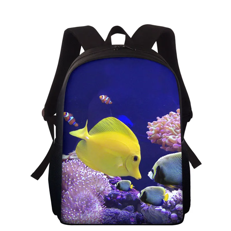 15inch Tropical Fish 3D Print Children School Bags For Boys Girls Primary Backpacks Schoolbags Kids Mochila Infantil Zip | Багаж и сумки