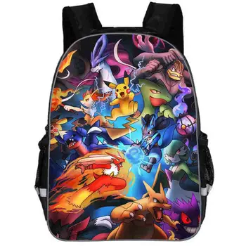 

Pokemon Pikachu Anime Backpacks Team Valor Snorlax Mario Dog Boys Girls Teenager School Bags Mochila kids schoolbag