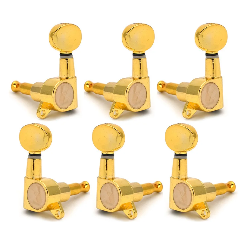 Маленькая овальная вогнутая Кнопка Sealed-gear String Tuners колышки для ключей для акустической электрогитары Gold - Цвет: 3R3L