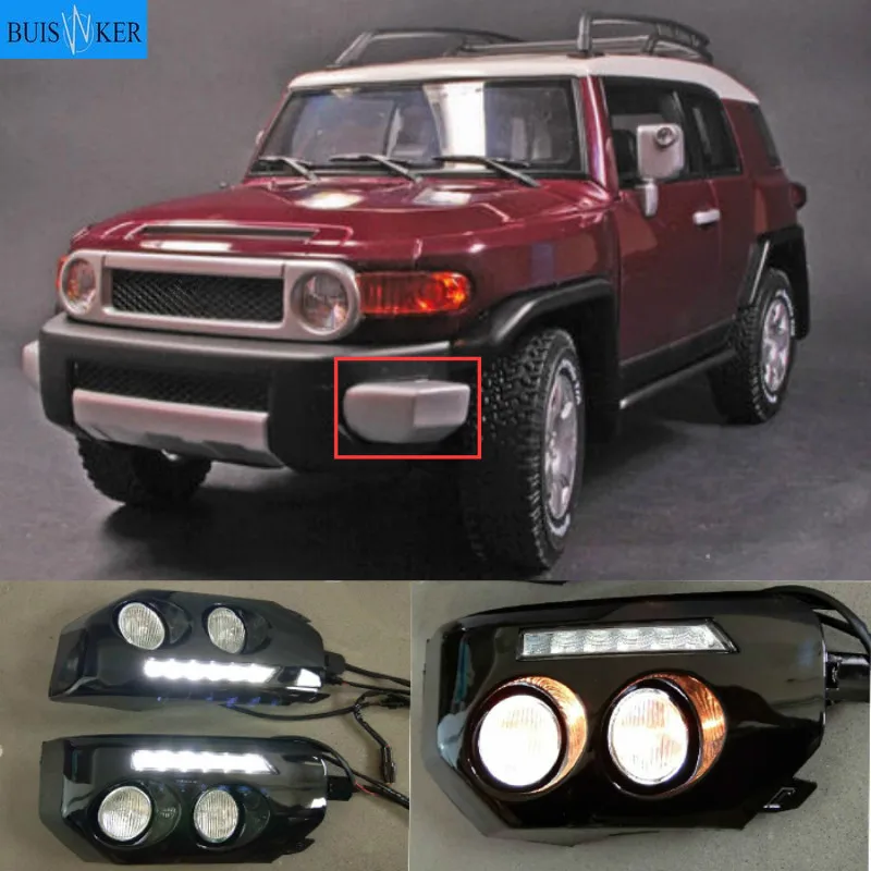 1 пара автомобиля светодиодный DRL Дневной Бег светильник для Toyota Fj Cruiser 2007-2014 рама