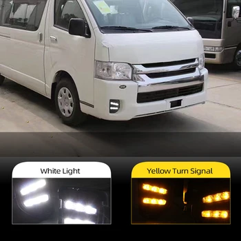 

CSCSNL 2Pcs For Toyota Hiace 2014 2015 2016 Yellow Signal Relay Waterproof Car DRL 12V LED Daytime Running Light Fog Lamp Hole