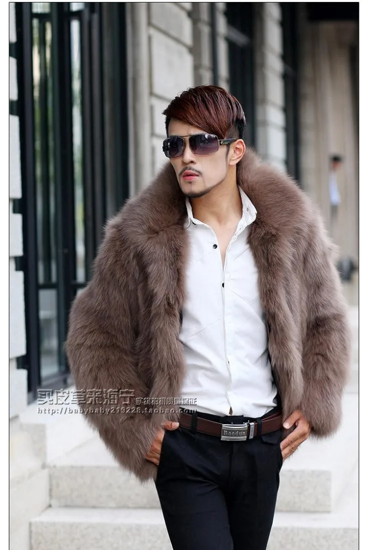 Vetement мужской мех лисы пальто, зимняя верхняя одежда сплошной цвет пушистый атмосферу в готическом стиле, пушистый мех пальто плюс Размеры S~ 3XL