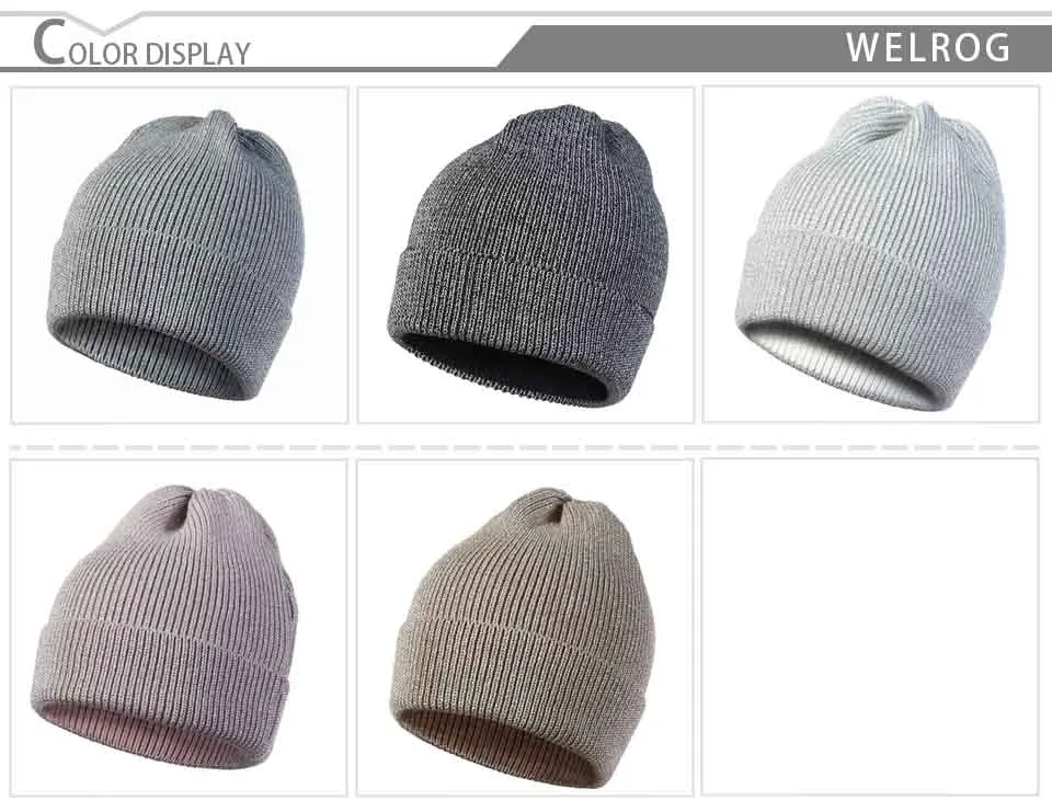 WELROG стильная вязаная шапка Skullies, новая однотонная зимняя уличная теплая шапка для защиты ушей, шапка для девочек, шапка с черепом для женщин