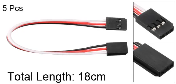 18cm 5PCS Uxcell 1/5/10 шт сервокабель-удлинитель Кабель Провод 12,5-32,5 см M к M/M F RC Futaba JR анти-обратного 30/60 жилы провода - Цвет: 18cm 5PCS