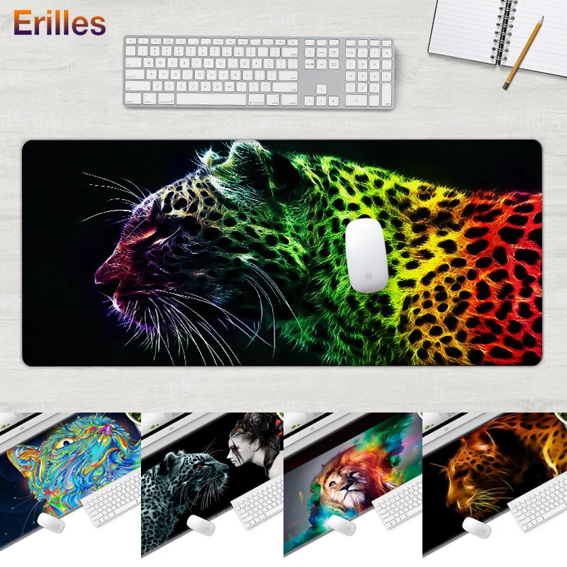 

Big Size Mouse Pad Anime Anti-Slip Edge Control Gaming Keyboard Mouse Pad Cool Tiger Desk Mat for PC Computer Laptop Rubber Mat