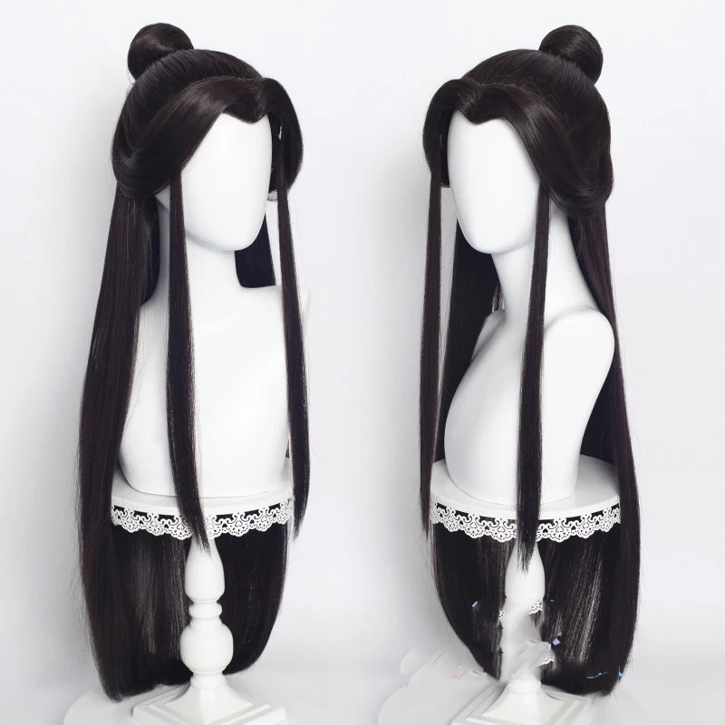 Xie Lian Anime Cosplay Costume Tian Guan Ci Fu Cosplay Xielian wigs Bamboo Hat Prop White Han Fu Anime Outfit