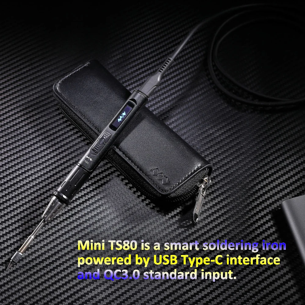 Мини TS80 умная электрическая паяльная станция цифровой OLED дисплей usb type-C Интерфейс паяльная ручка Встроенный чип STM32