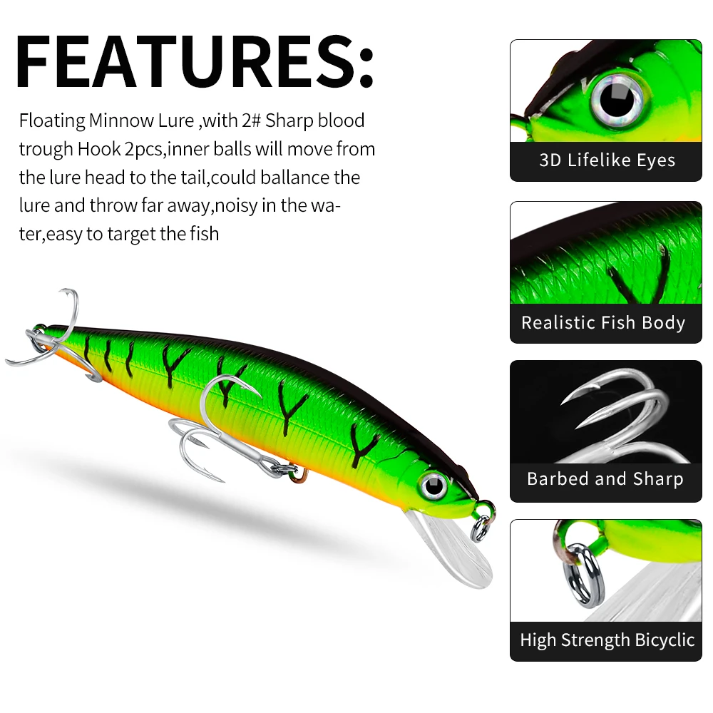 PROBEROS 5PCS Floating Minnow Baits 14cm-25g Noisy Fishing Lures Topwater  Swimbaits Wobblers Artificial Hard Baits Pesca Isca