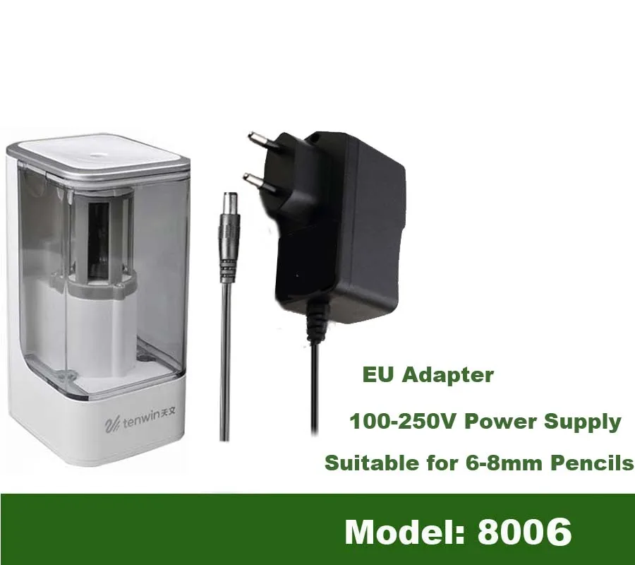 8006-White-EU Автоматическая электрическая точилка для карандашей сверхмощная перезаряжаемая для класса авто Стоп быстрая заточка в 3s школьные офисные канцелярские принадлежности - Цвет: 8006-White-EU