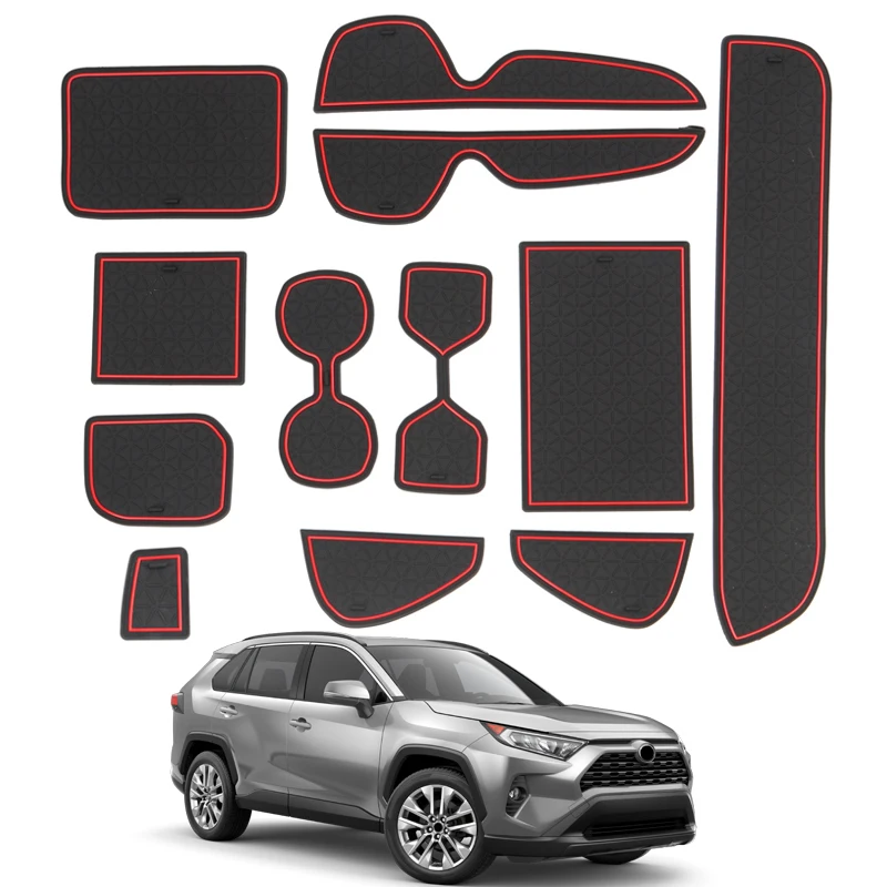 Для Toyota RAV4 автомобильный слот-коврик для двери резиновые коврики чашка для воды нескользящий коврик 12 шт. авто аксессуары