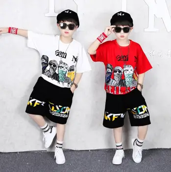 

Boys Clothing Sets Children Cartoon phoenix T-shirt Short Sleeve +Pants Set Two Pieces Set Kids Boys Clothes 6 8 10 14 Years Old