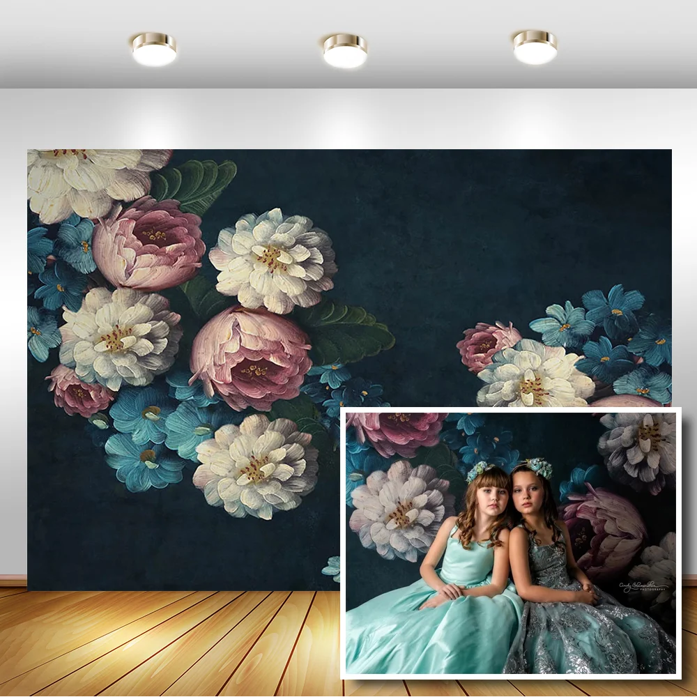

Flowers Newborn Baby Kids Photographic Background Children 1st Birthday Retro Portrait Photography Backdrops For Photo Studio
