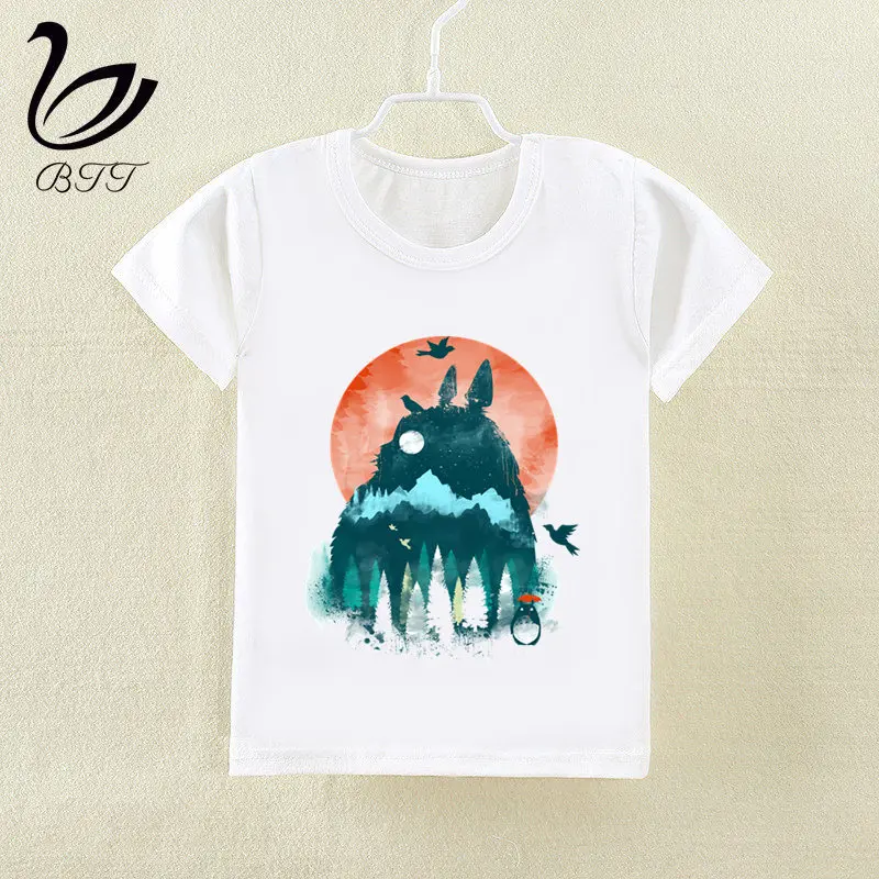 Miyazaki Hayao Kawaii Totoro/футболка с японским аниме новая футболка с принтом летние топы с короткими рукавами и круглым вырезом, Детская Повседневная футболка