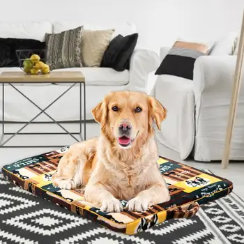 

Dog Cushion Bed Warming Kennel Washable Pet Floppy Extra Comfy Plush Rim Cushion Nonslip Bottom Dog Beds For Large Small Dogs