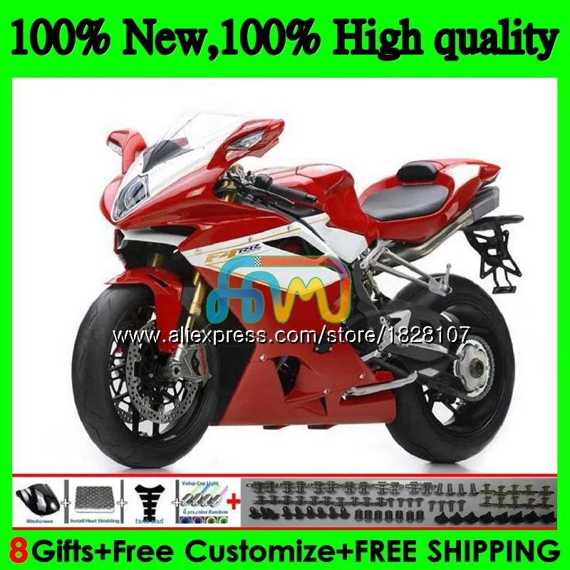 Корпус красного и белого цвета Комплект Для MV Agusta F4 R312 750S 1000 R 750 1000CC 05 06 68BS. 28 1000R 312 1078 1+ 1 мА мВ F4 2005 2006 обтекатели - Цвет: No. 1