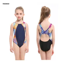 Профессиональный Цельный купальный костюм с шаговым швом для девочек, детский купальный костюм, Высококачественная эластичная ткань