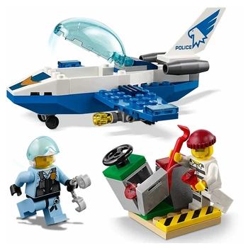 

New City Sky Police Jet Patrol Building Blocks 60206 City Police Bricks Toys For Kids Gift LepinBlocks 02125