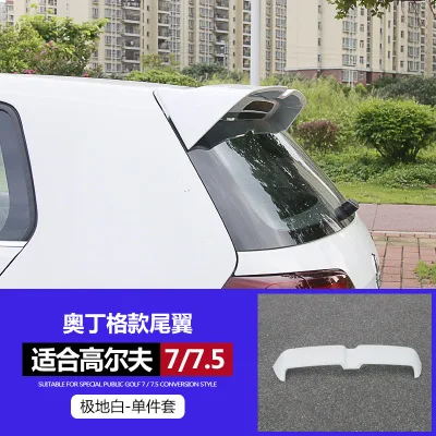 white Высокое качество ABS Спойлер для Volkswagen Golf 7 MK7 2013- грунтовка или углеродное волокно декоративный узор заднее крыло Гольф спойлер - Цвет: white